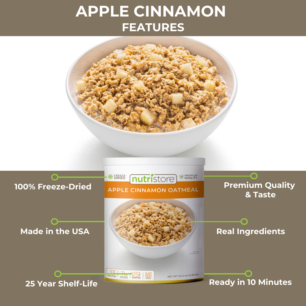 Apple Cinnamon Oatmeal Freeze Dried - #10 Can - Meals