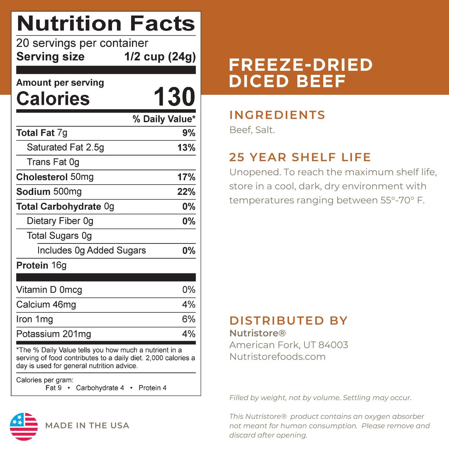 Beef Dices Freeze Dried - #10 Can - Meats & Proteins