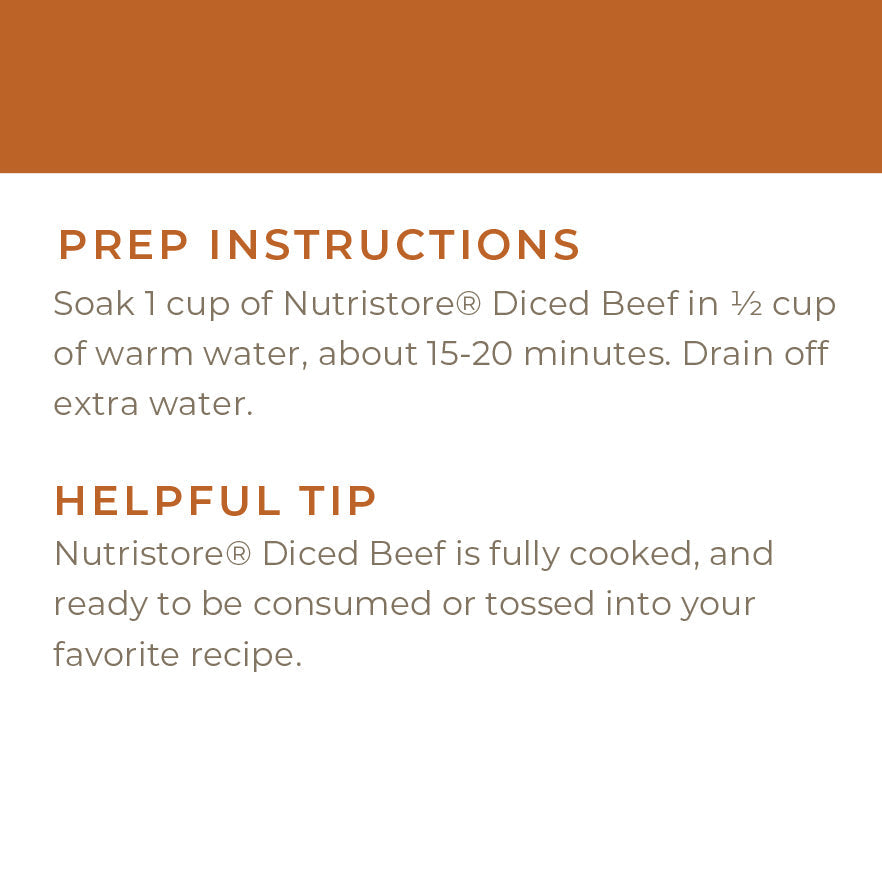 Beef Dices Freeze Dried - #10 Can - Meats & Proteins