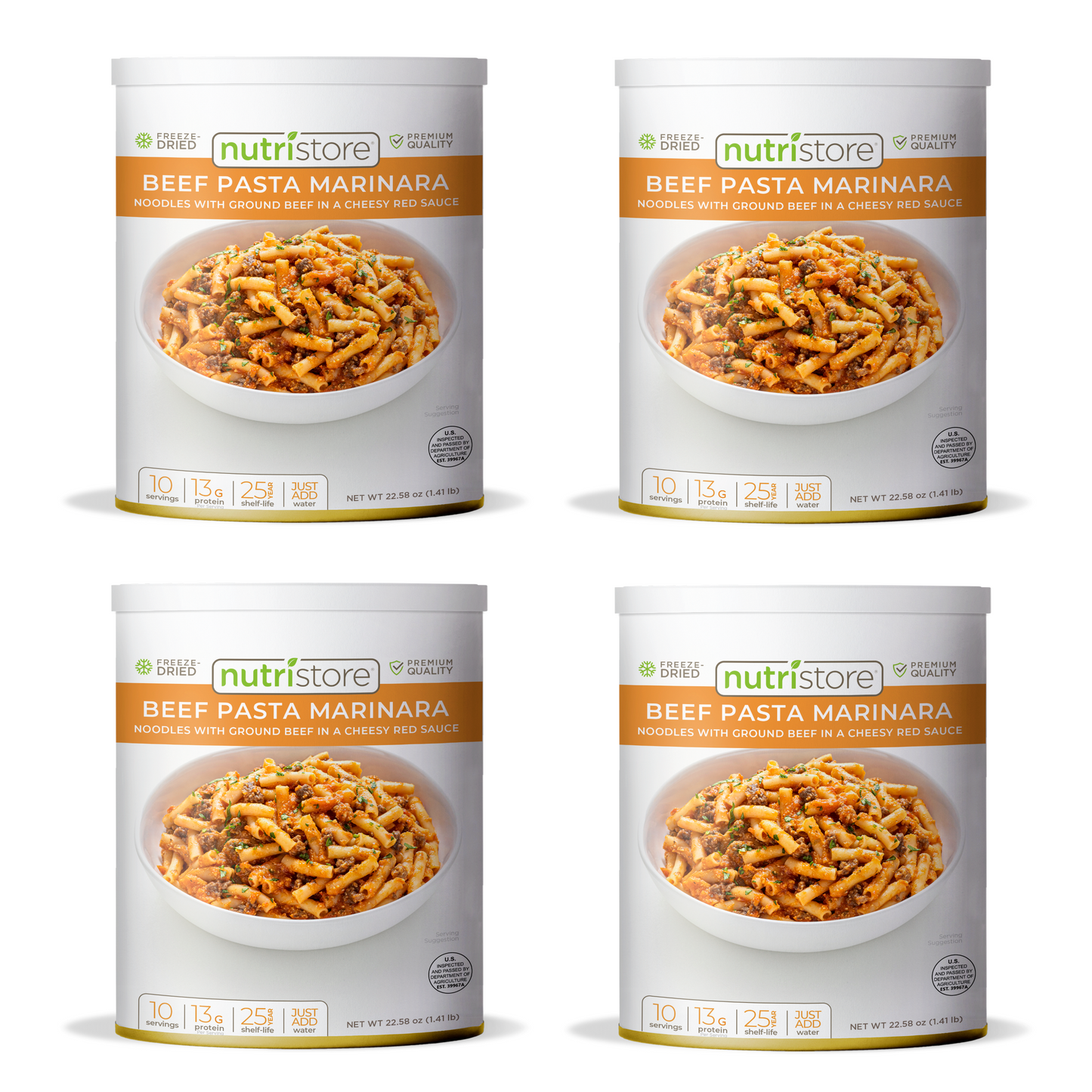 Beef Pasta Marinara - #10 Can - 4-Pack - Meals