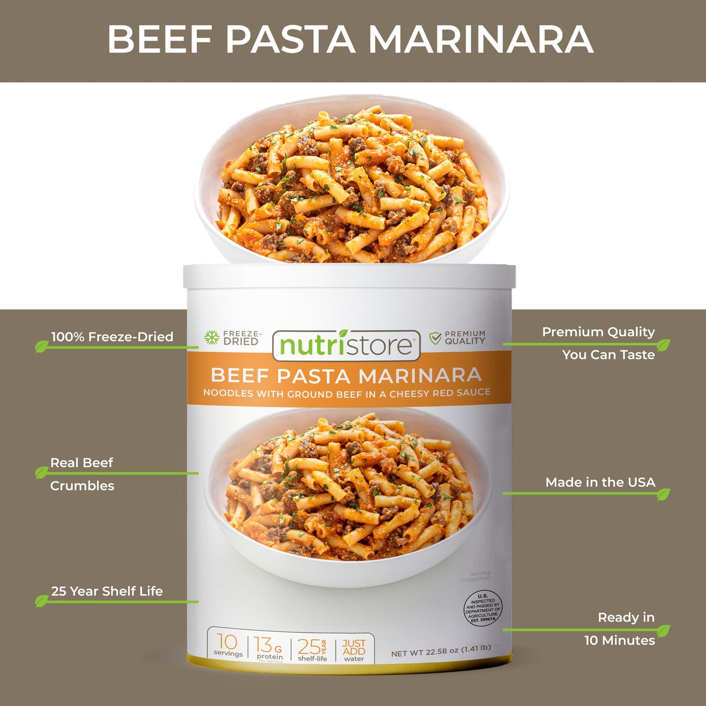 Beef Pasta Marinara - #10 Can - Meals