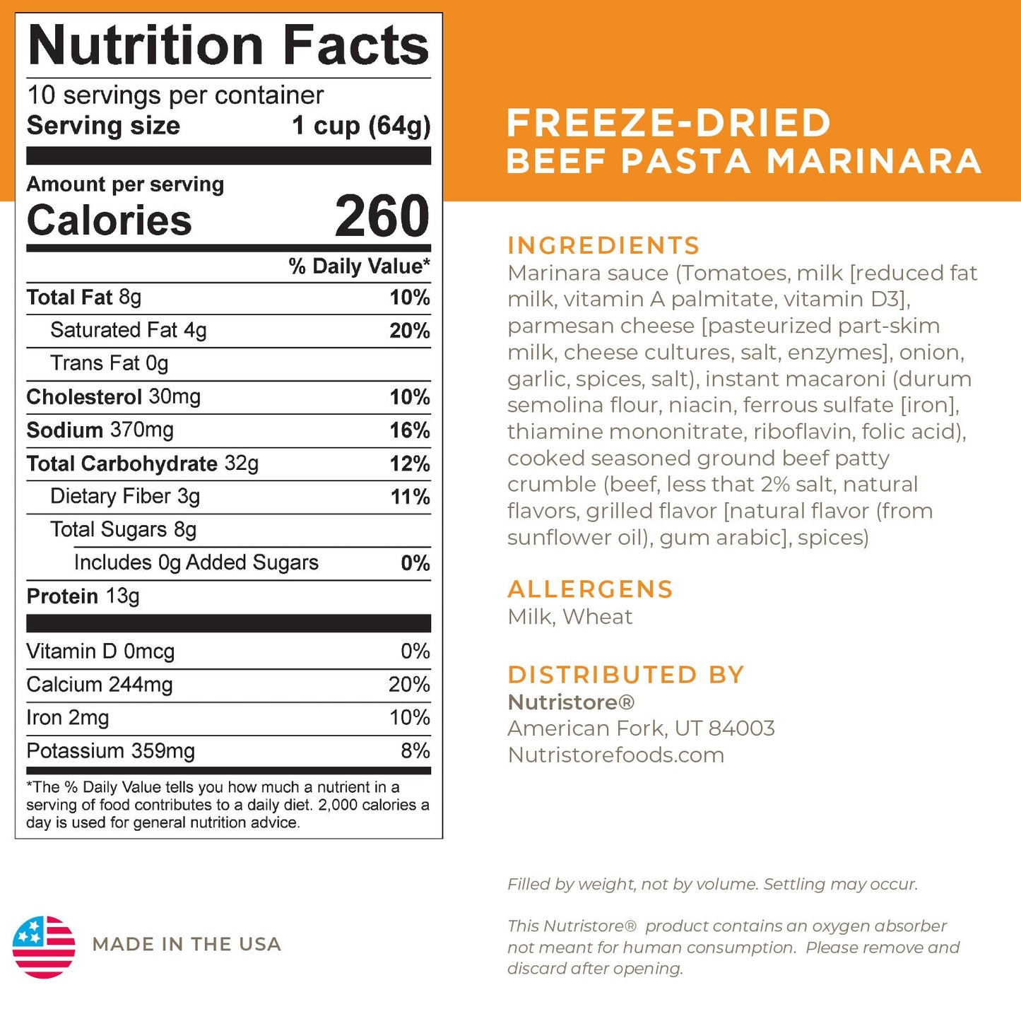 Beef Pasta Marinara - #10 Can - Meals