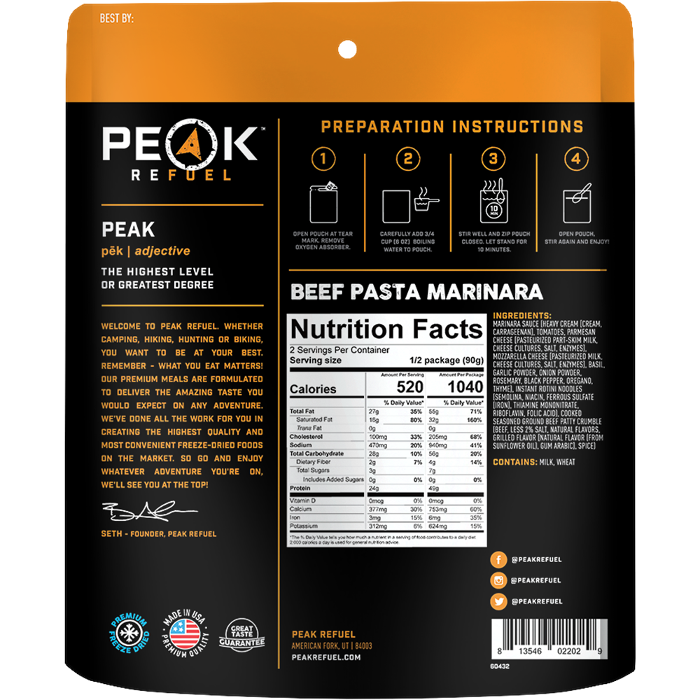 Beef Pasta Marinara - Meals