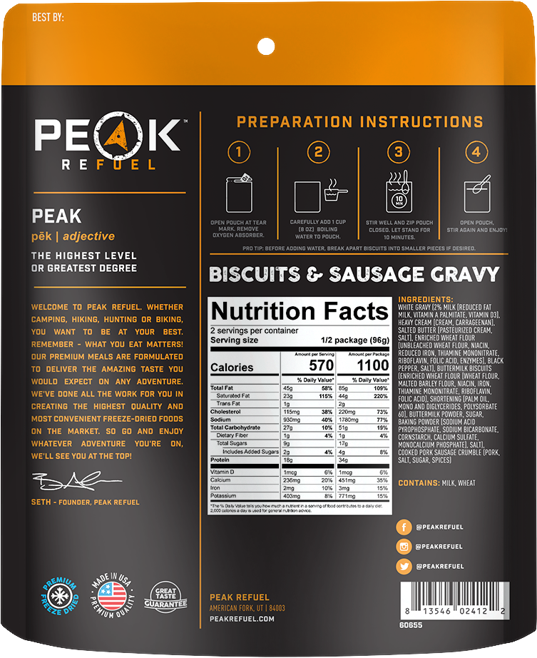 Biscuits & Sausage Gravy - Meals