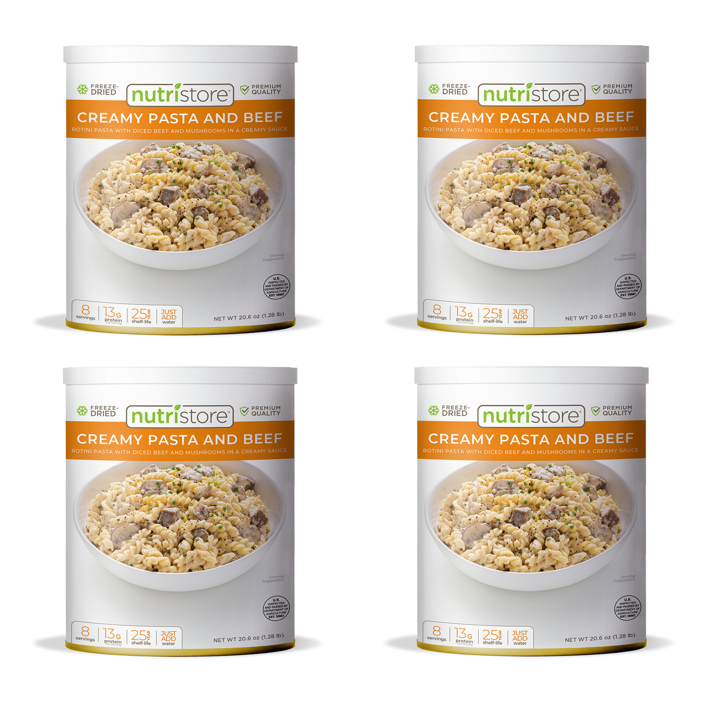 Creamy Pasta and Beef Freeze Dried - #10 Can - 4-Pack - Meals