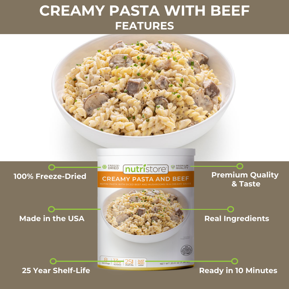 Creamy Pasta and Beef Freeze Dried - #10 Can - Meals