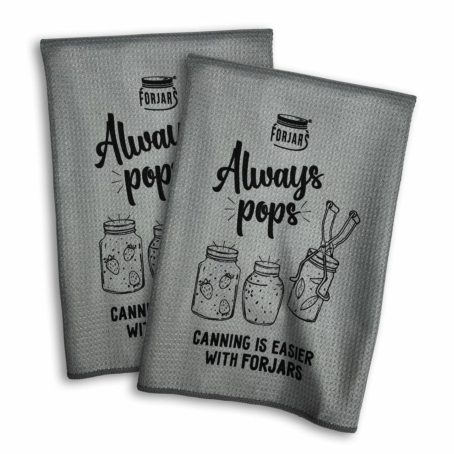 Forjars® Microfiber Waffle Towel - Gray (2-Pack)