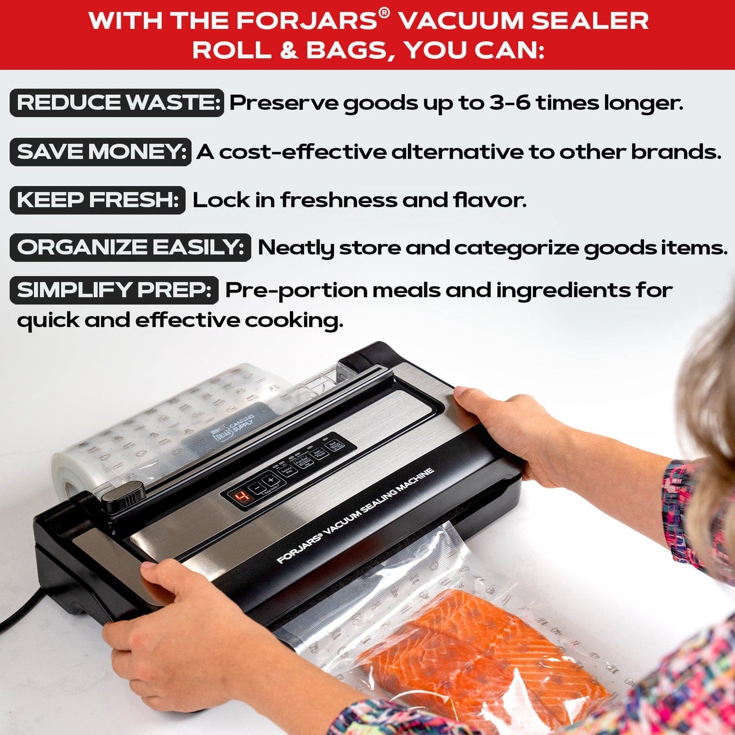 Forjars® Vacuum Sealer Roll (11-inch) - Vacuum Sealer Bags