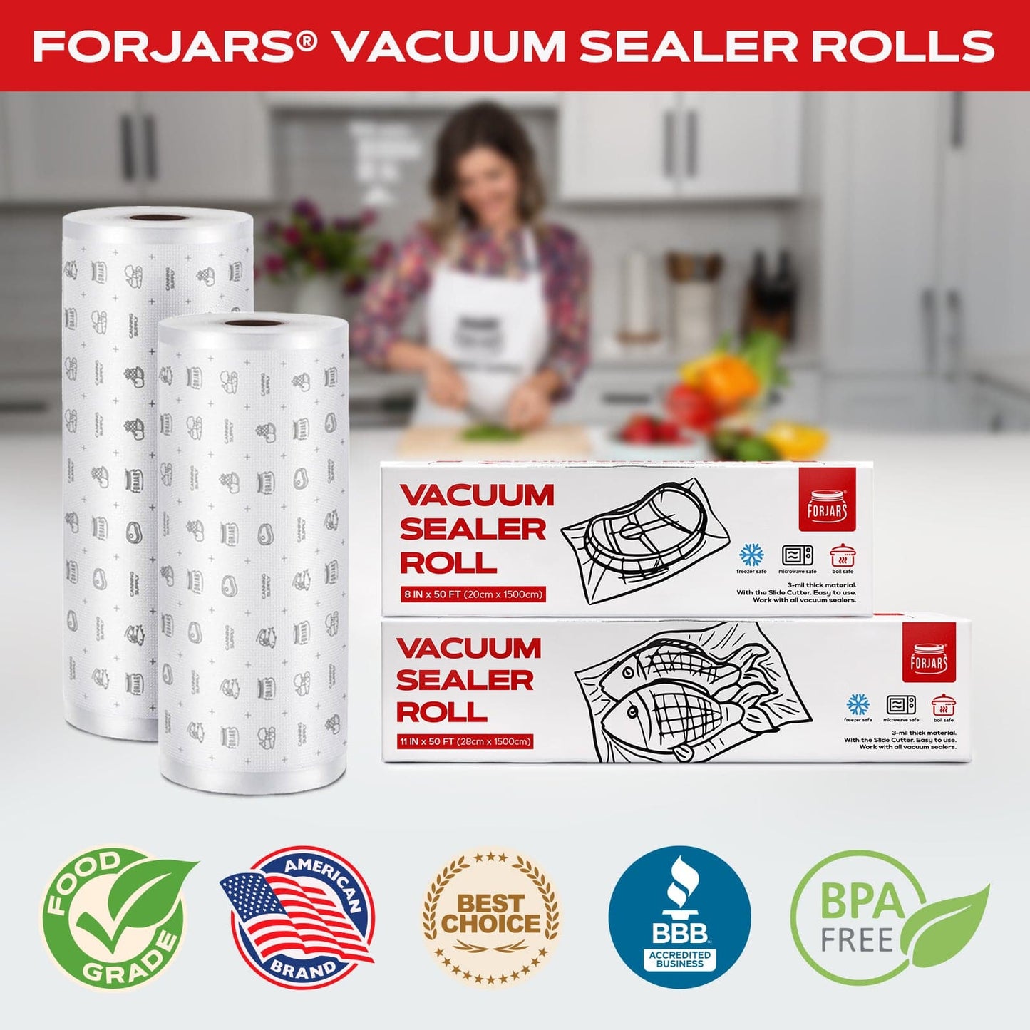 Forjars® Vacuum Sealer Roll (11-inch) - Vacuum Sealer Bags