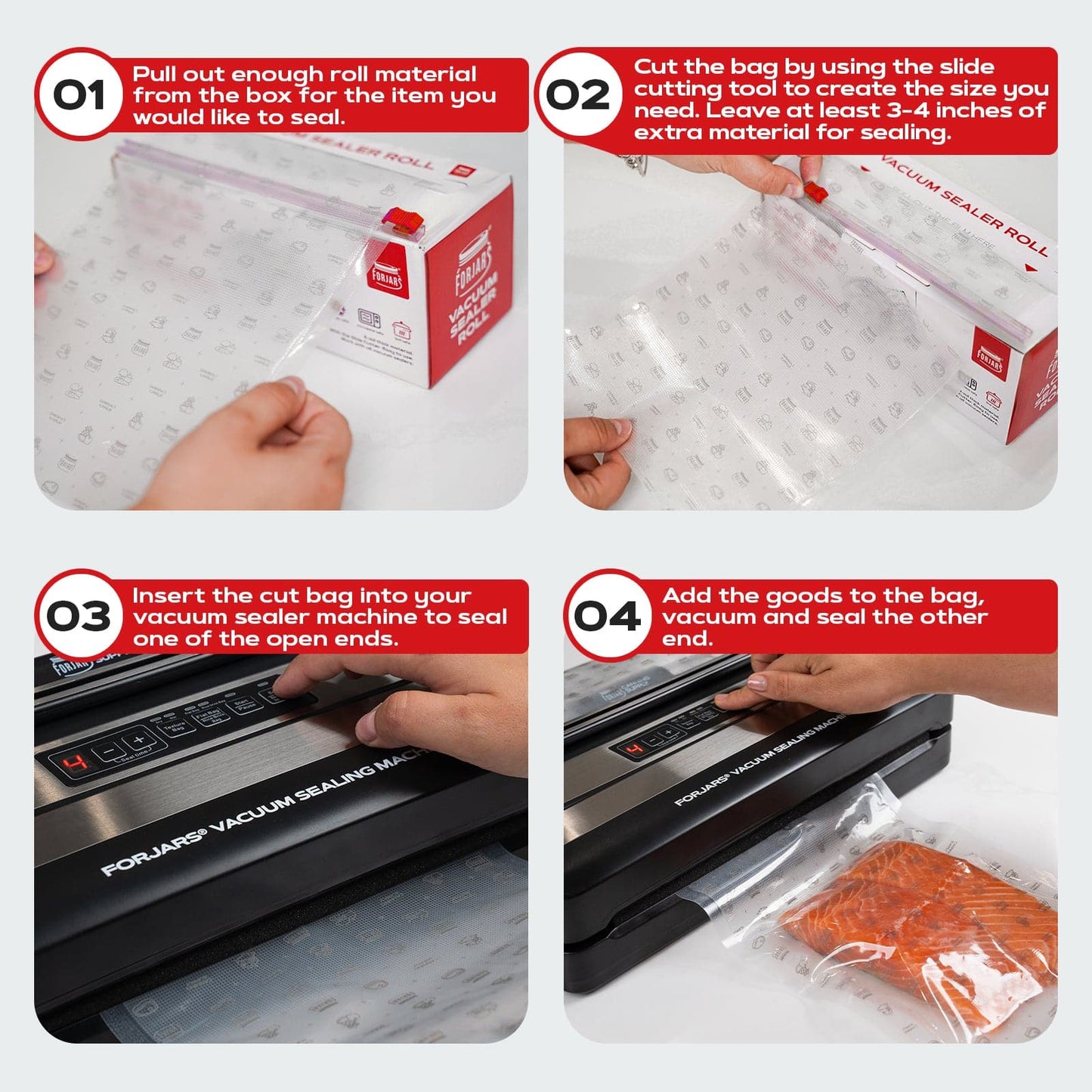 Forjars® Vacuum Sealer Roll (8-inch) - Vacuum Sealer Bags