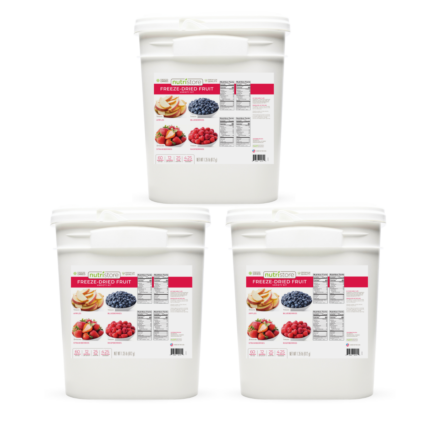 Freeze Dried Fruit Variety Bucket - 3-Pack - Dried Fruits