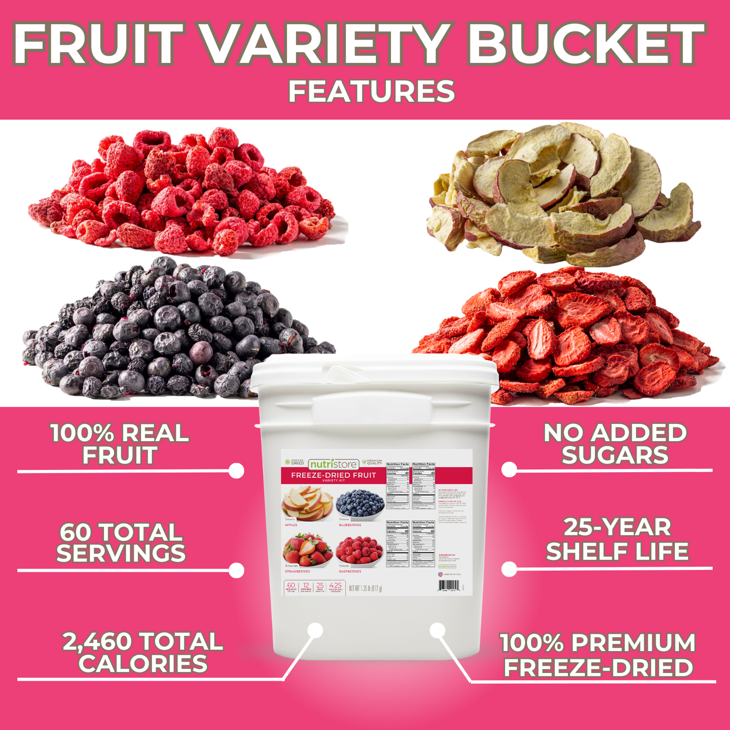 Freeze Dried Fruit Variety Bucket - Dried Fruits