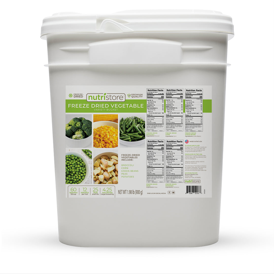 Freeze Dried Vegetable Variety Bucket - Single Bucket - Emergency Food Kits