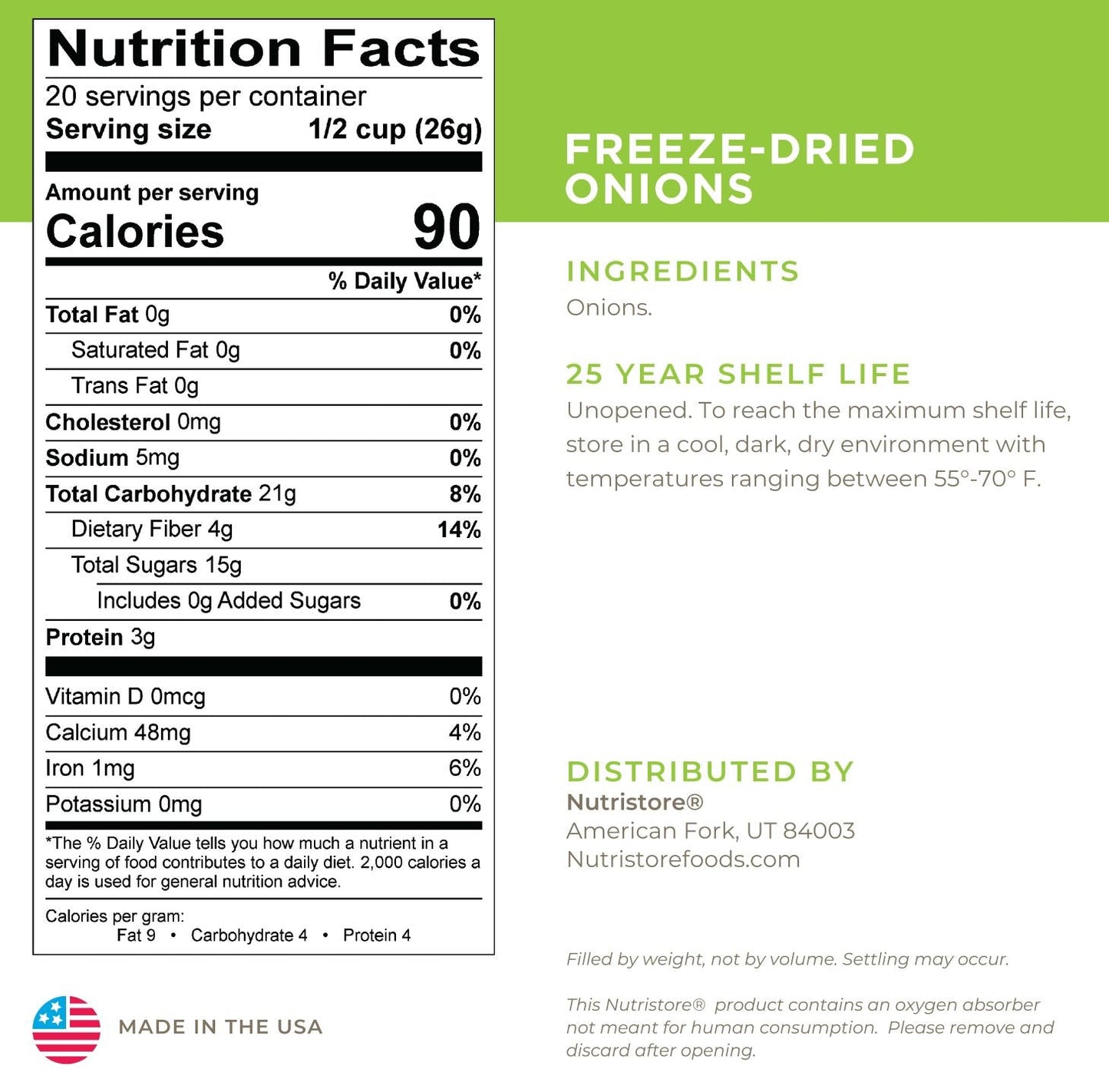 Onions Freeze Dried - #10 Can - Vegetables