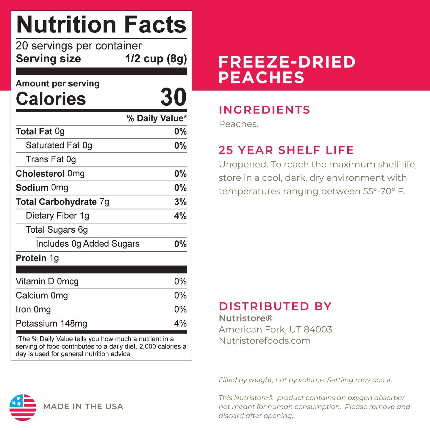 Peaches Freeze Dried - #10 Can - Fruit