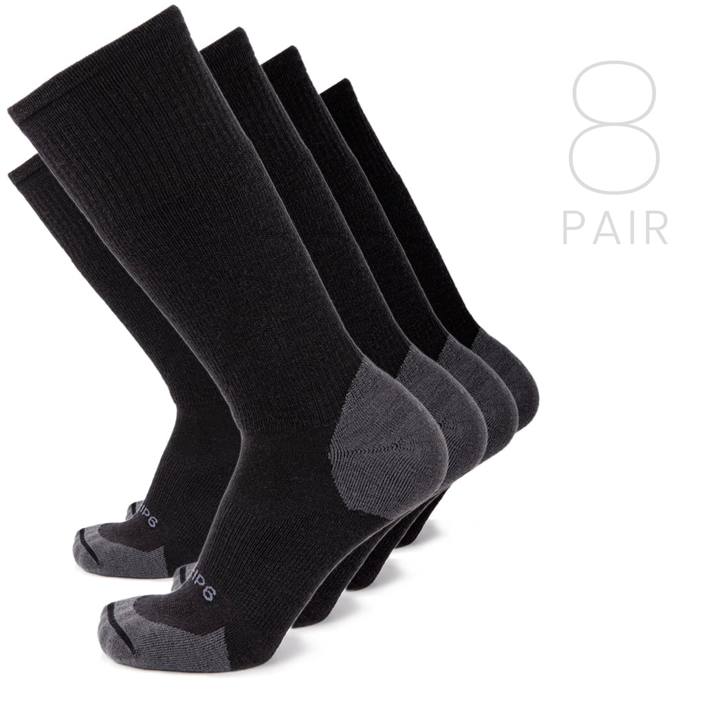 Wool Boot Sock - Black - 8 Pack / SM - Boot