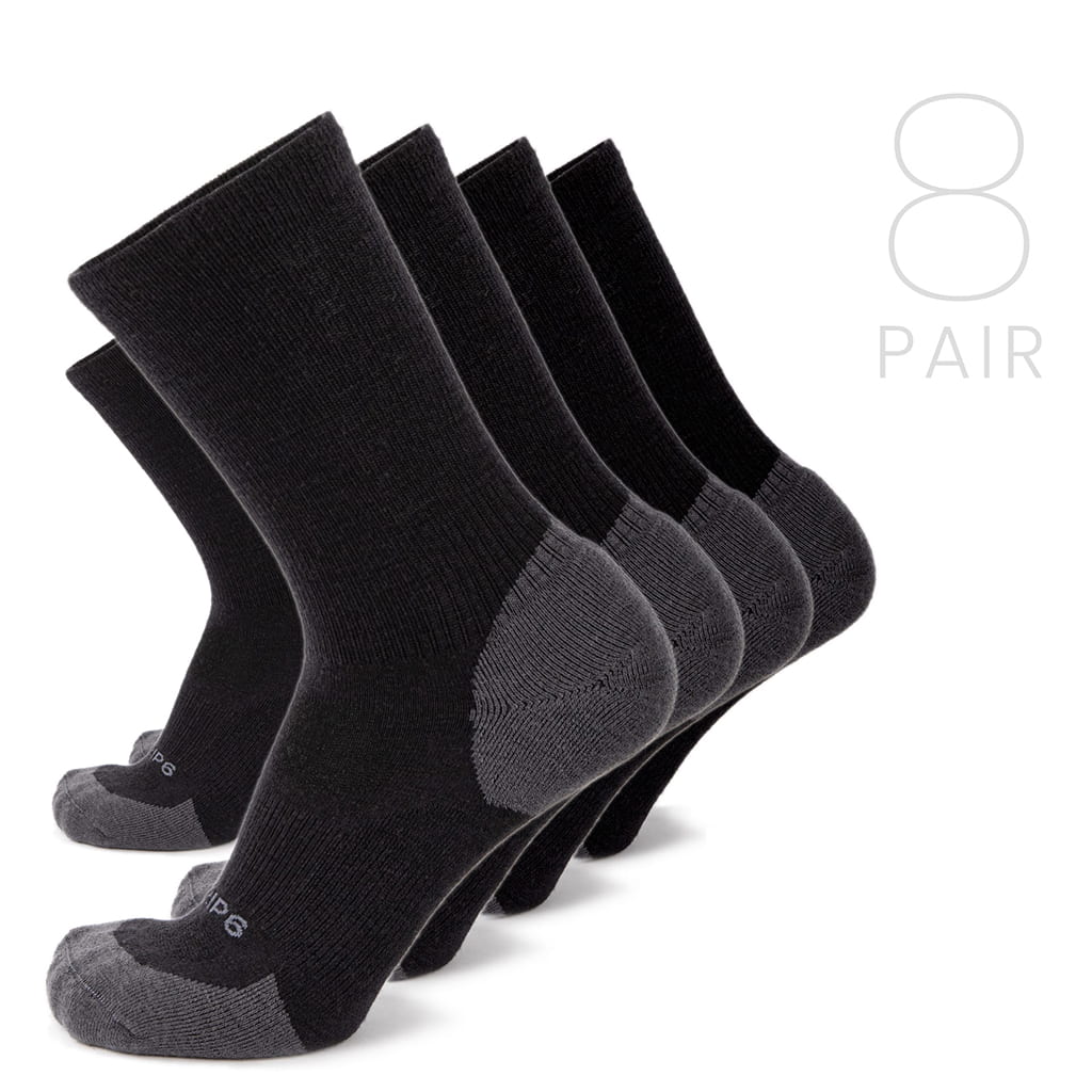 Wool Crew Sock - Everyday Black - 8 Pack / SM - Crew