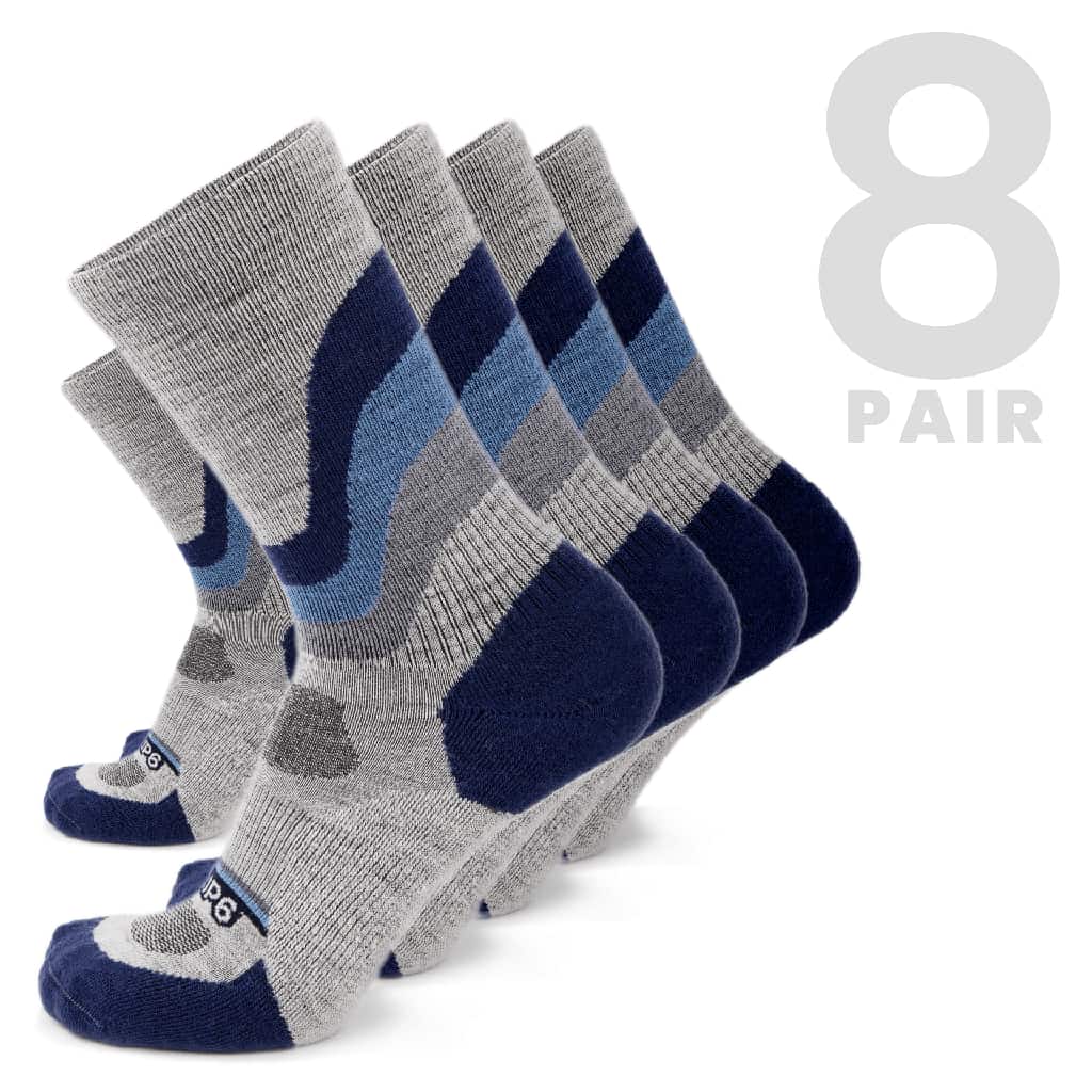 Wool Crew Sock - Overland Blue - 8 Pack / SM - Crew