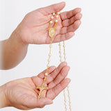 Cabrini - Gold & Pearl Rosary
