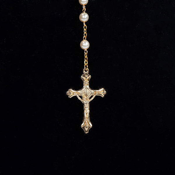 Cabrini - Gold & Pearl Rosary