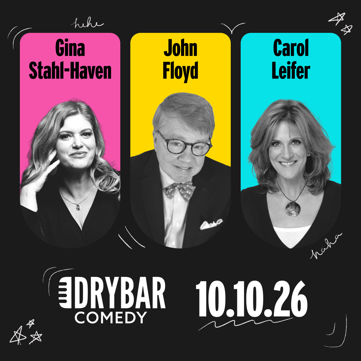 Sat Oct 10th - Gina Stahl-Haven, John Floyd, and Jared Waters