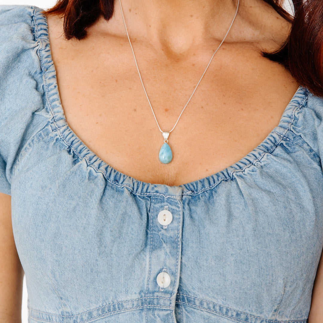 Sound of Freedom Larimar Stone Necklace