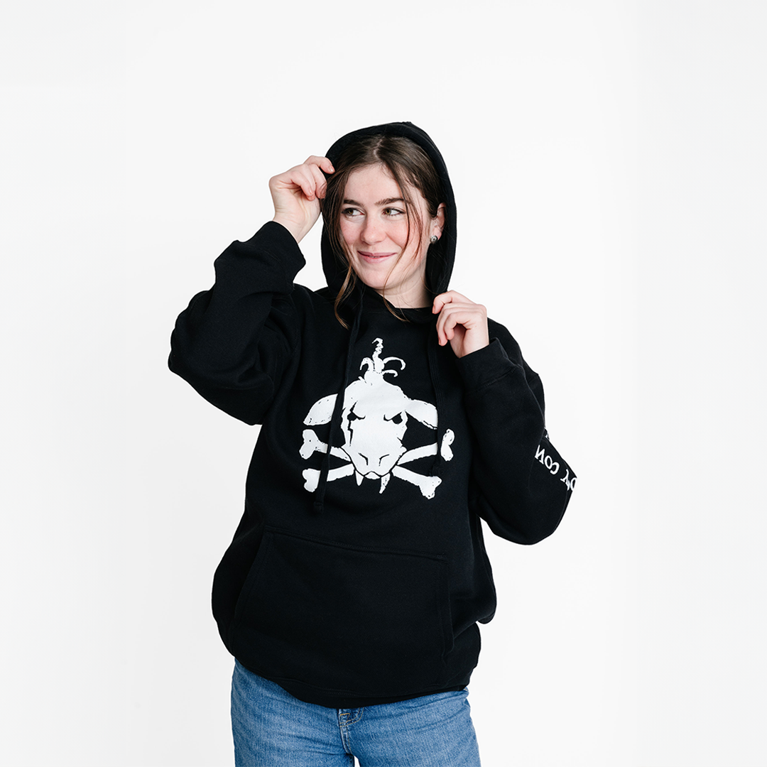 Toothy Cow Cross Bones Hoodie