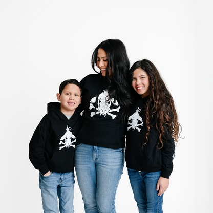 Toothy Cow Cross Bones Hoodie