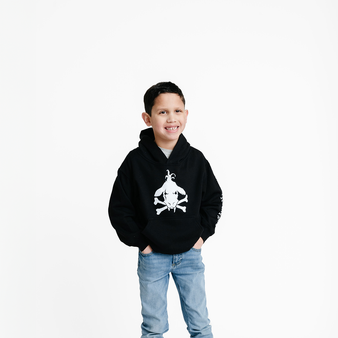 Toothy Cow Cross Bones Hoodie