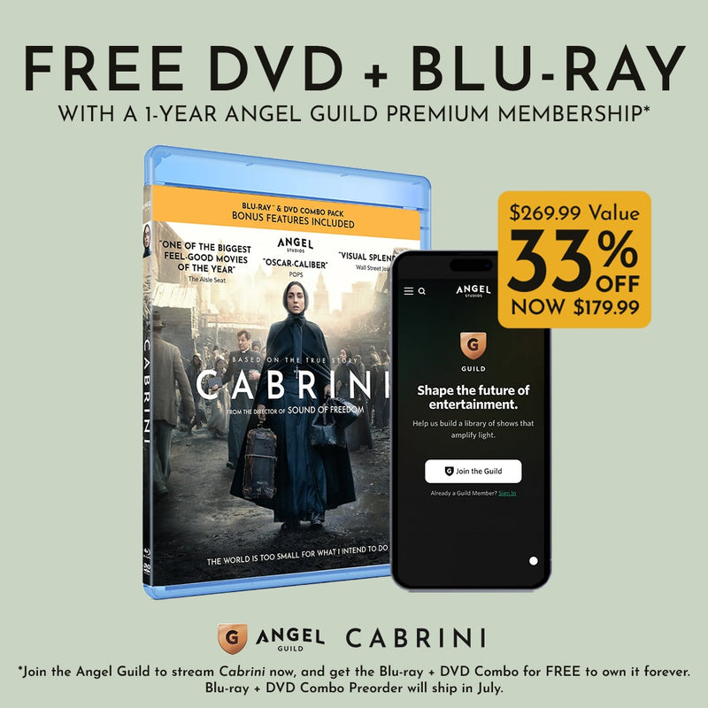 Cabrini FREE DVD+Blu-ray with 1 yr Angel Guild Premium Membership Bundle