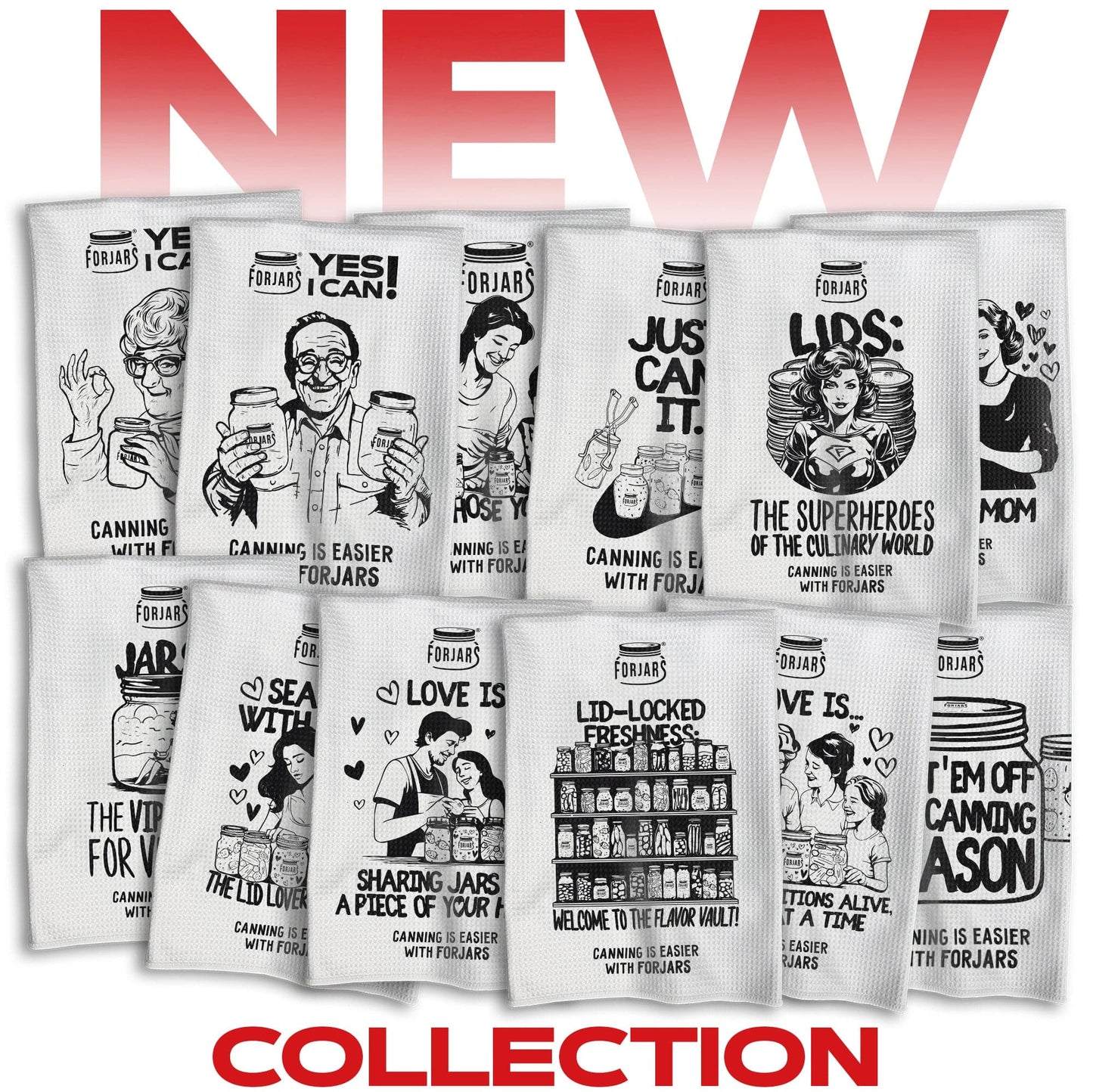 Forjars® Microfiber Waffle Towel - NEW Collection (12-Pack)