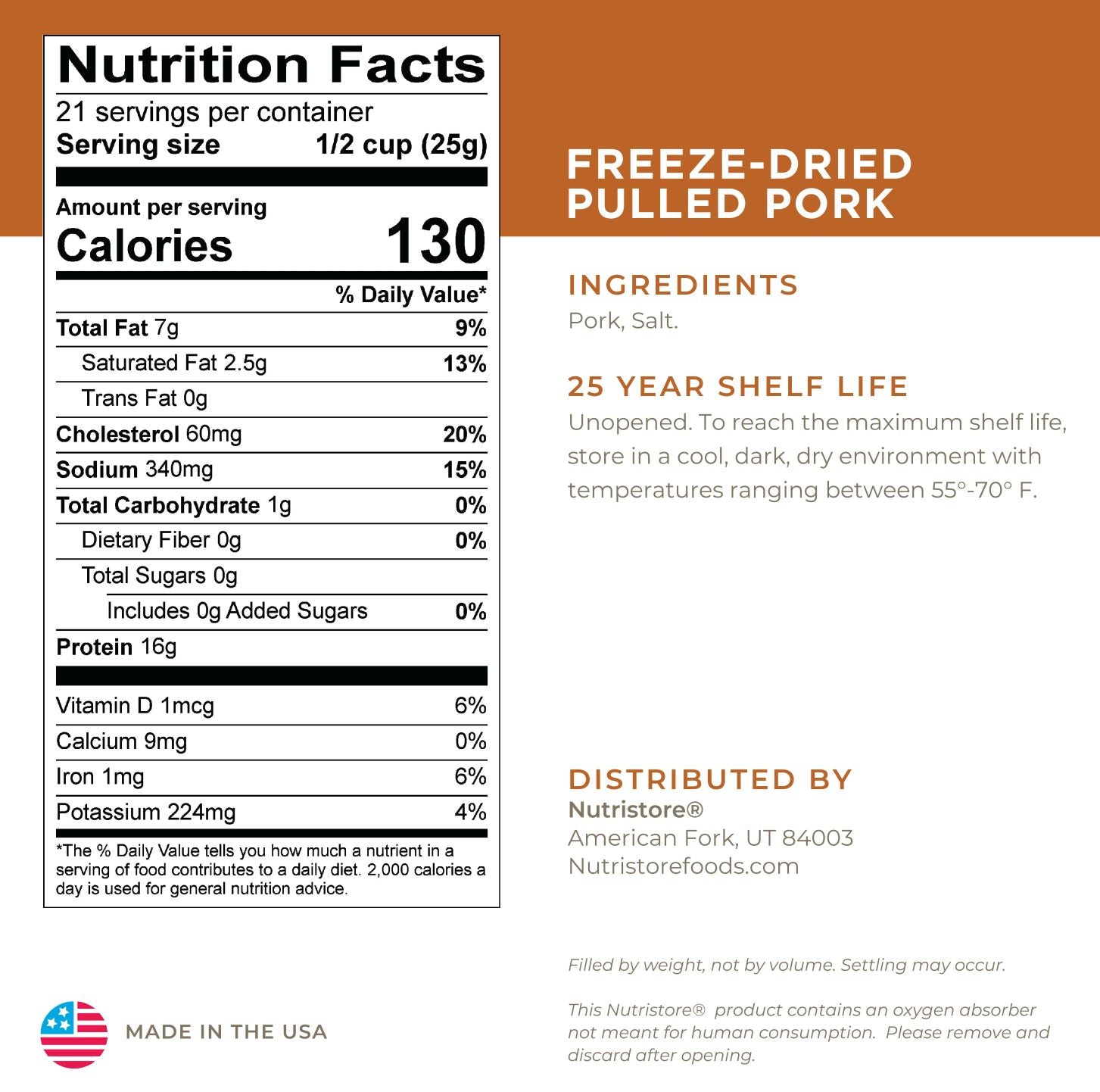 Pulled Pork Freeze Dried #10 Can - Canned Meats