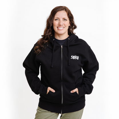 SKETCH Full Zip Wolf Hoodie - Hoodies