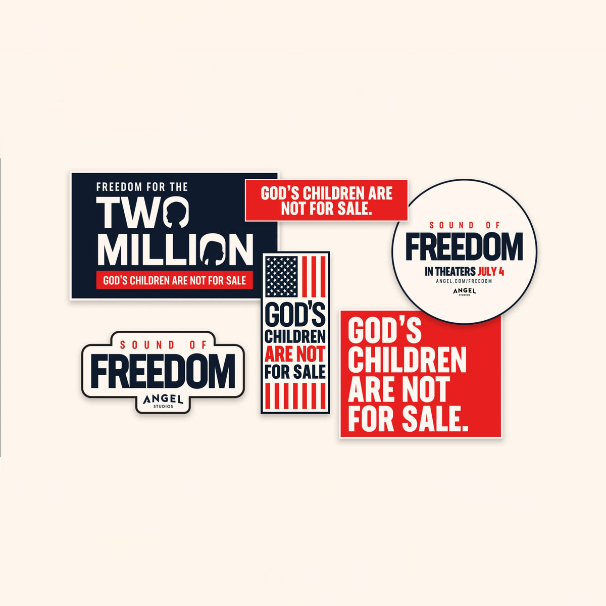 Freedom Sticker Sound of Freedom Sticker Set – Angel Studios Gift Factory