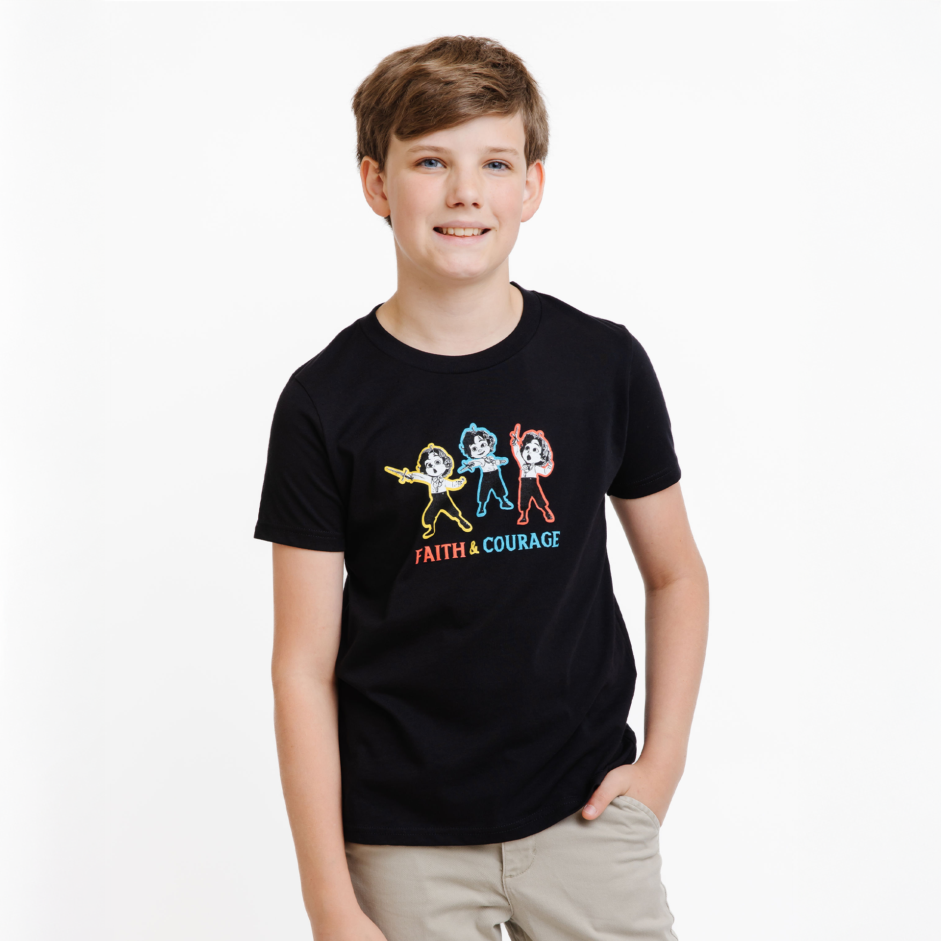 The King of Kings Faith and Courage T-Shirt - Youth + Toddler - T-Shirts