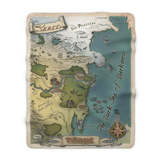 The Wingfeather Saga Sherpa Fleece Book Blanket - 60’’ × 80’’ / Blue - Blanket