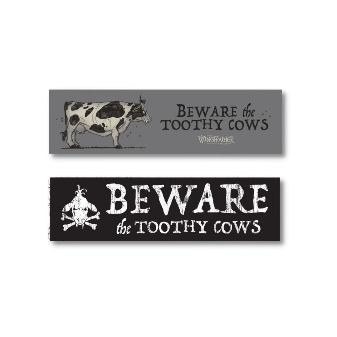 Toothy Cow Bumper Sticker 2 Pack - Stickers