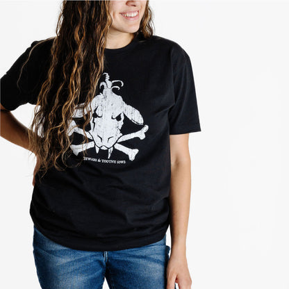 Toothy Cow Cross Bones T-Shirt - T-Shirts