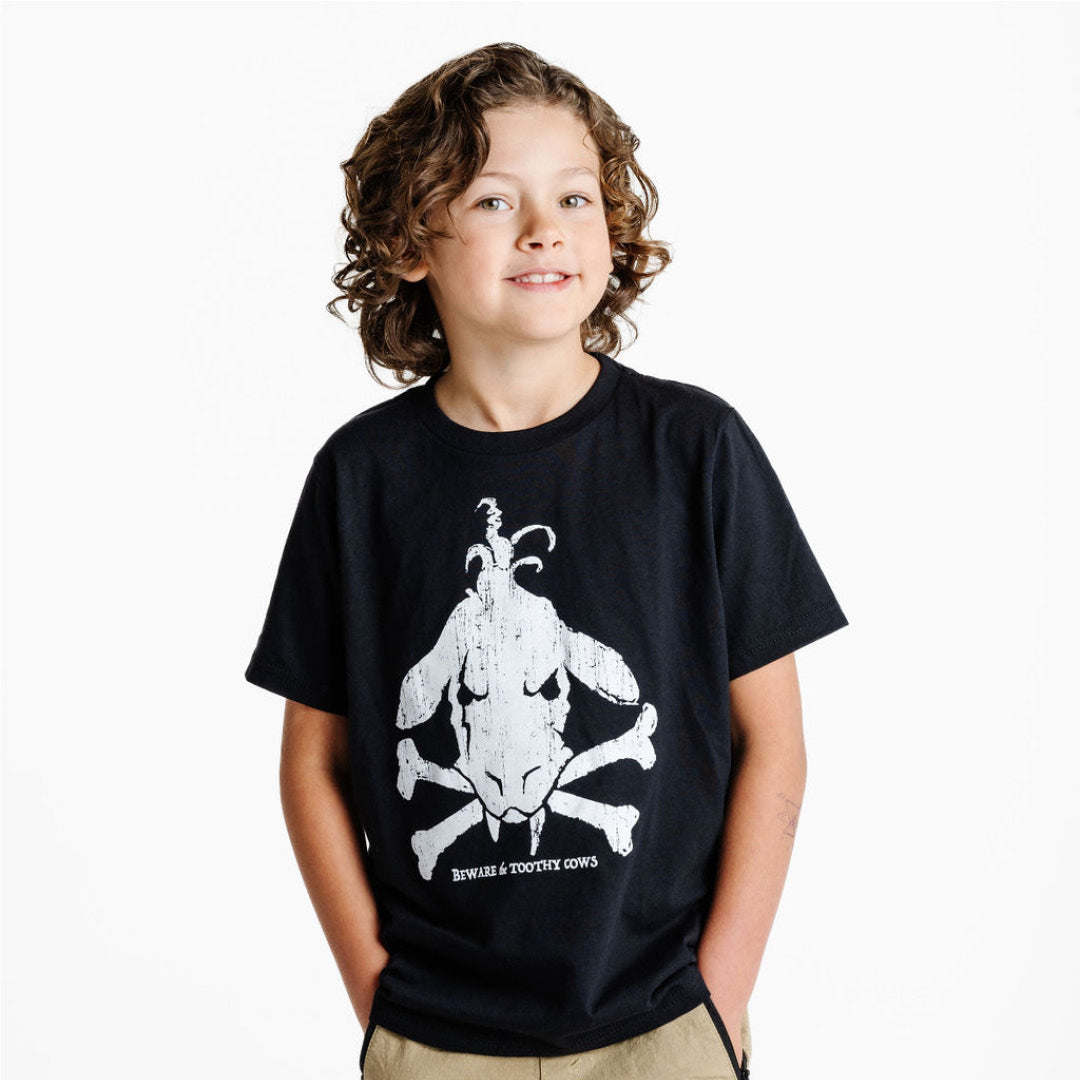 Toothy Cow Cross Bones T-Shirt - T-Shirts