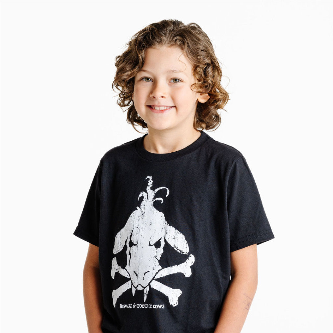 Toothy Cow Cross Bones T-Shirt - T-Shirts