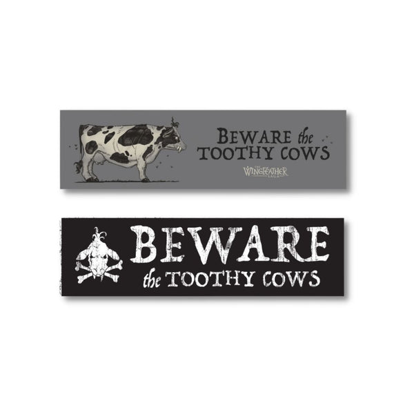 Toothy Cow Bumper Sticker 2 Pack