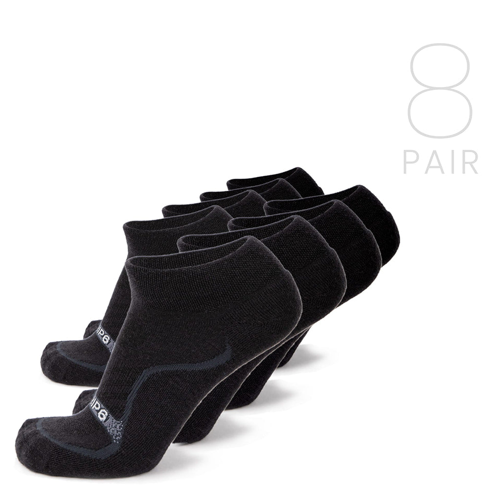 Wool Ankle Sock - Everyday Black - 8 Pack / SM - ankle
